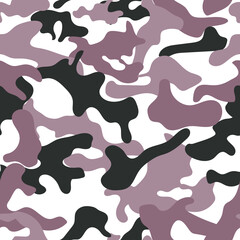 Fashionable mauve and black camouflage seamless pattern. Trendy abstract urban texture background