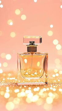 [gemma error] single object of focus: perfume bottle. bottle is transparent with golden hue, suggesting it may contain luxurious fragrance. It has rectangular
