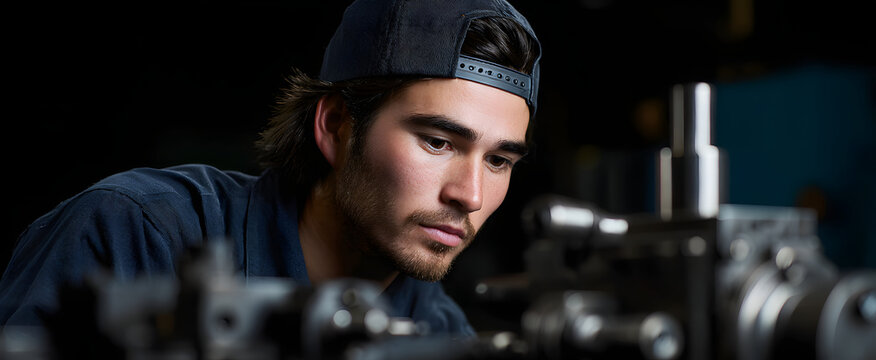 The machinist dances with precision lathe tools crafting metal like a sculptor’s dream.