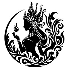 Silhouette of the beach queen