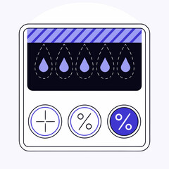 Smart Humidity Monitor App Icon Illustration with Moisture Sensor and Control Buttons