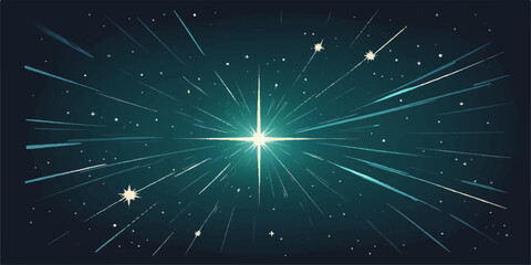 A bright blue star burst creates an abstract, celestial winter holiday background