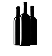 Two elegant bottles of dark liquid on a stark black background