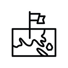map and flag outline icon vector design good for web or mobile app