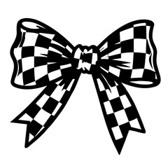 illustrtion of checkered bow