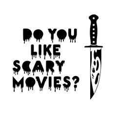 vector of scarely face reflecting on a knife