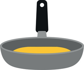 Fototapeta premium Frying pan with cooking oil flat design vector icon