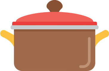 Flat design cooking pot icon - kitchen utensil vector