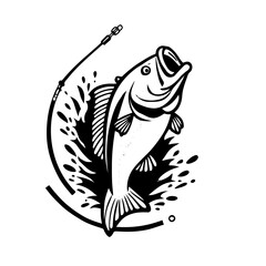 bass fishing svg