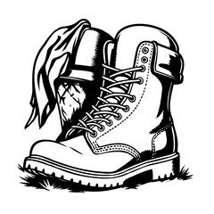 illustration of  combat boots