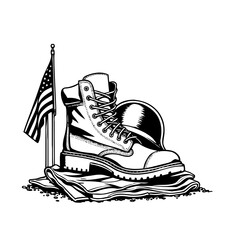 illustration of combat boots