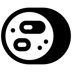 Fototapeta premium Fourme d'Ambert. Outlined stroke vector icon with black-filled details.