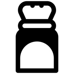 Salt. Outlined stroke vector icon with black-filled details.