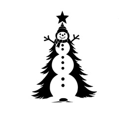 snowman on a black background