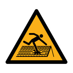 Fragile roof vector design warning safety sign standar ISO 7010