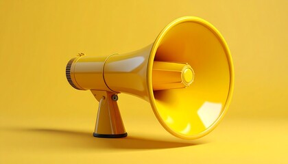Yellow Megaphone - A Bold Statement in Communication and Announcement.