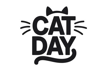 Celebrate International Cat Day with this fun feline design for cards, posters, and social media posts promoting your love for cats and furry friends