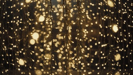 festive backdrop with glowing golden bokeh