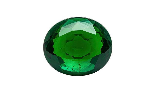 Faceted emerald sphere sparkling on a dark background