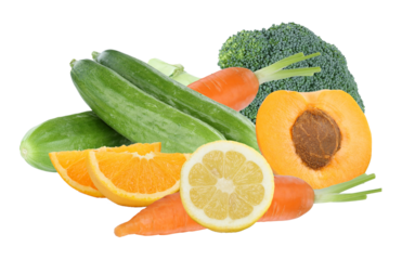 healthy mix of fresh fruits and vegetables capturing the essence of organic goodness, perfect for health, wellness, and sustainable lifestyle campaigns