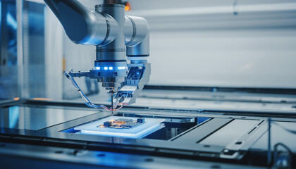 Robotic Arm Assembling Microcomponents in Advanced Manufacturing Lab
