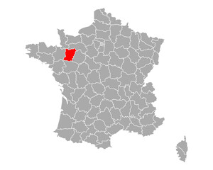 Karte von Mayenne in Frankreich