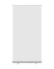 Front view Empty Large Roll up banner isolated on white background