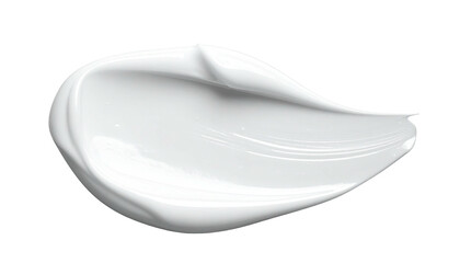 Glossy white smear, curved, isolated on dark background