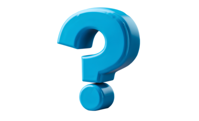 Blue Question Mark: 3D Rendered Symbol for Inquiry, Conceptual Sign