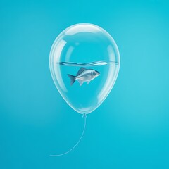 Fish inside transparent balloon
