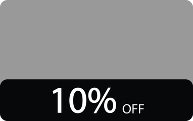 Modern black and gray discount label showing ten percent off text on transparent background for sales design, White color ten percent text.
