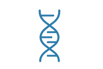 Dna double helix icon representing genetics, biology, and scientific research on transparent background