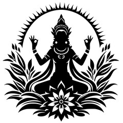 Buddha meditation silhouette