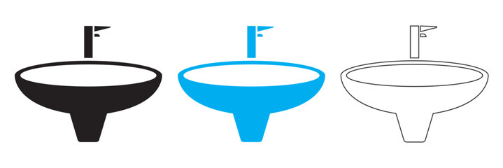 Basin icon .  Wash-hand basins  sign. Basin sinks icon.  isolated on white background. vector illustration. EPS 10