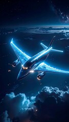Concept Art of Bioluminescent Airplane