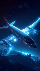 Concept Art of Bioluminescent Airplane
