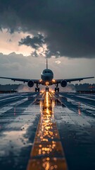 Cargo Jet Landing on Runway