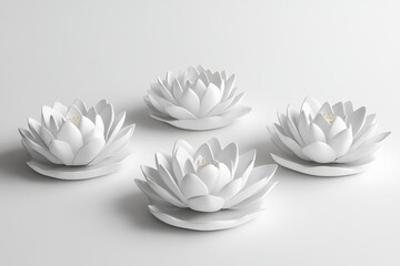 Fototapeta premium 3D Lotus (Spirituality) Isolated and White Background