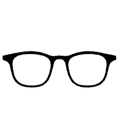 メガネフレーム（ウェリントン型）のイラスト