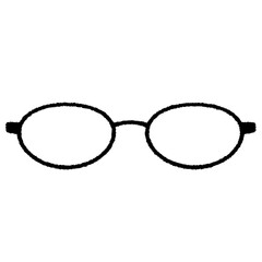 メガネフレーム（オーバル型）のイラスト