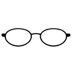 メガネフレーム（オーバル型）のイラスト