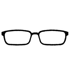 メガネフレーム（スクエア型）のイラスト