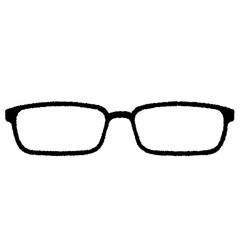 メガネフレーム（スクエア型）のイラスト