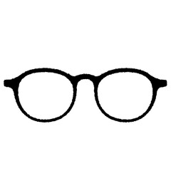 メガネフレーム（ボストン型）のイラスト