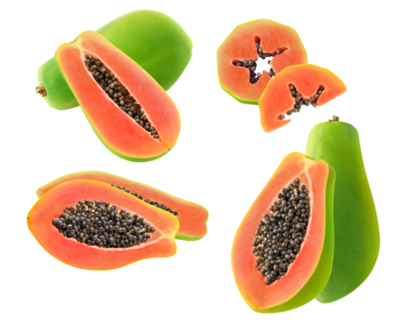 fresh papayas, a vibrant display of tropical fruit, offers a peek into exotic flavors and healthy nutrition, enticing viewers with culinary appeal