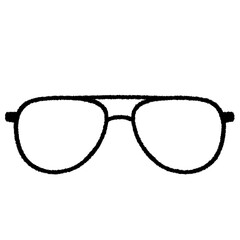 メガネフレーム（ティアドロップ型）のイラスト