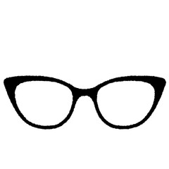 メガネフレーム（フォックス型）のイラスト