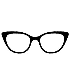 メガネフレーム（フォックス型）のイラスト