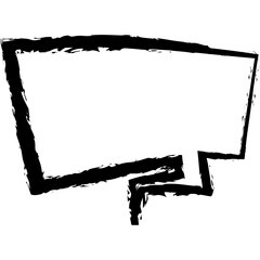Hand Drawn Speech Bubble Outline in Black Ink With a Transparent Background Ideal for Text and Dialogue Elements