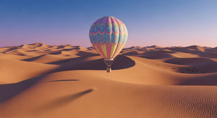 hot air balloon in the desert